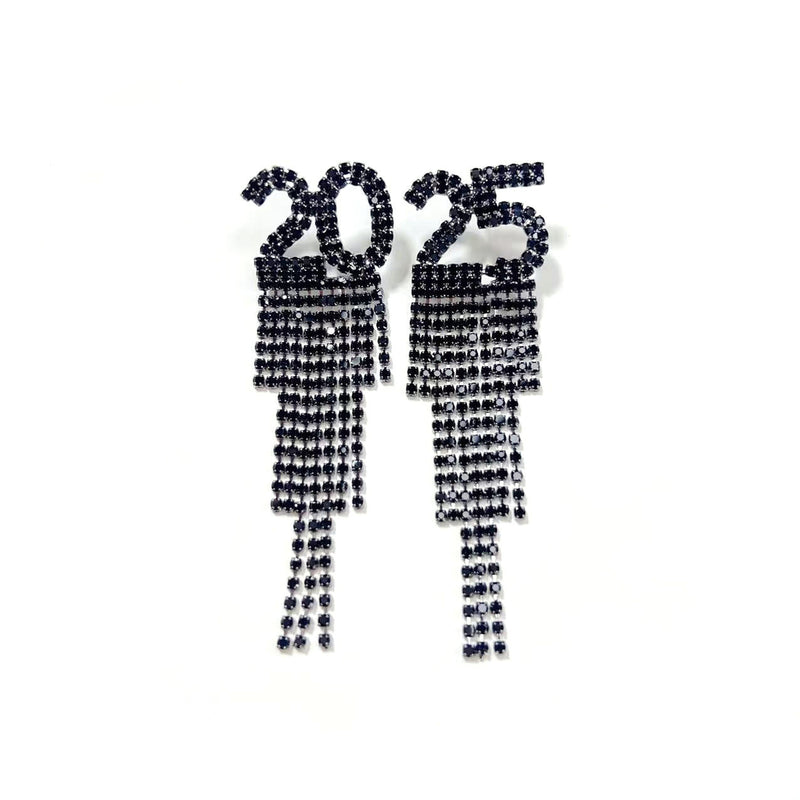 2025 Digital Rhinestone Letter Earrings For New Year Pendant Earring