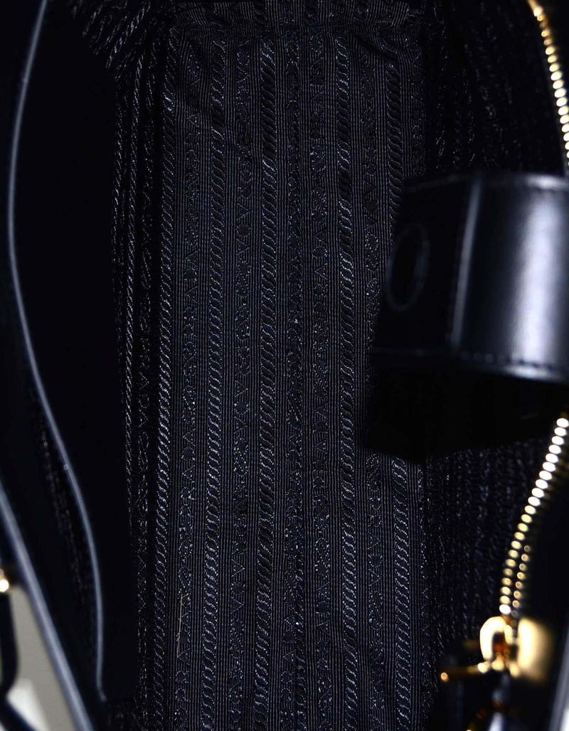 Black Saffiano Mini Top Handle Bag