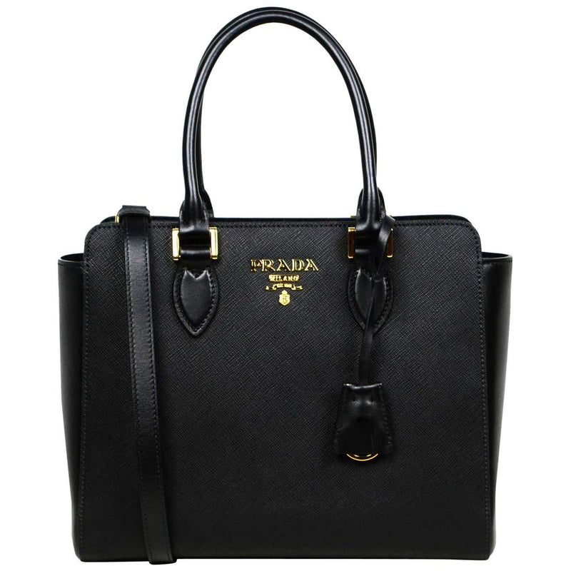 Black Saffiano Mini Top Handle Bag