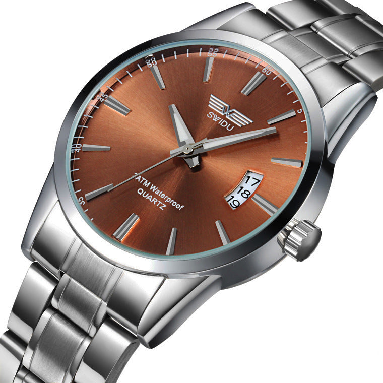 Men's single day steel watches, non mechanical watches, foreign trade watches wholesale
