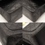 Chanel Vintage Large Quilted Flap Bag Black Gold Shoulder Bag Crossbody