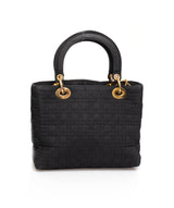 Christian Dior Canage Lady Dior Hand Bag Nylon Black - AWL1649 - Cap N Wrap
