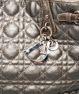 Christian Dior Cannage Grey Canvas Top handle Tote Bag PHW - AGL1349 - Cap N Wrap