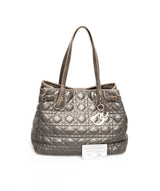 Christian Dior Cannage Grey Canvas Top handle Tote Bag PHW - AGL1349 - Cap N Wrap