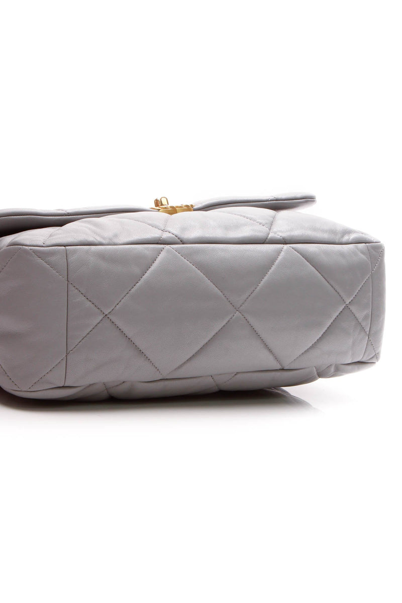 Quilted 19 Flap Bag - Maxi Gray Goatskin