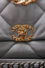 Quilted 19 Flap Bag - Maxi Gray Goatskin