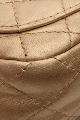 Crystal Quilted Flap Crossbody Bag - Gold