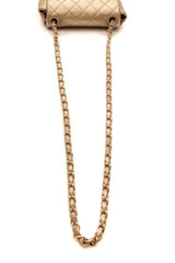 Crystal Quilted Flap Crossbody Bag - Gold
