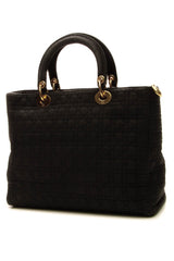 Vintage Cannage Large Lady Dior Bag - Black