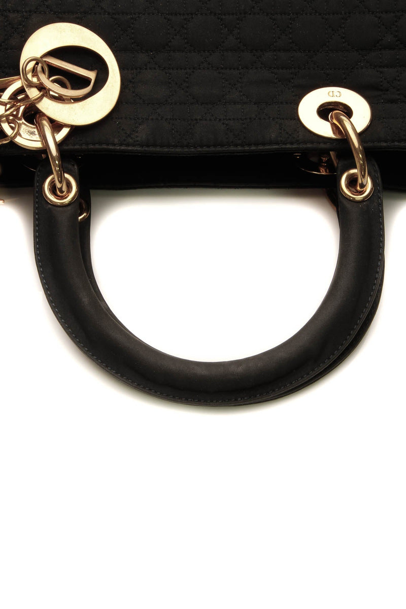 Vintage Cannage Large Lady Dior Bag - Black