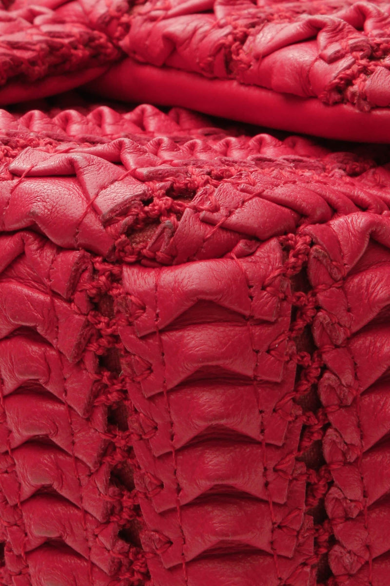 Crochet Small Flap Bag - Raspberry