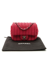 Crochet Small Flap Bag - Raspberry