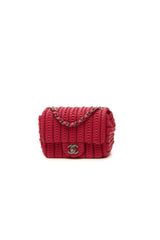 Crochet Small Flap Bag - Raspberry