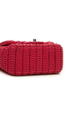 Crochet Small Flap Bag - Raspberry