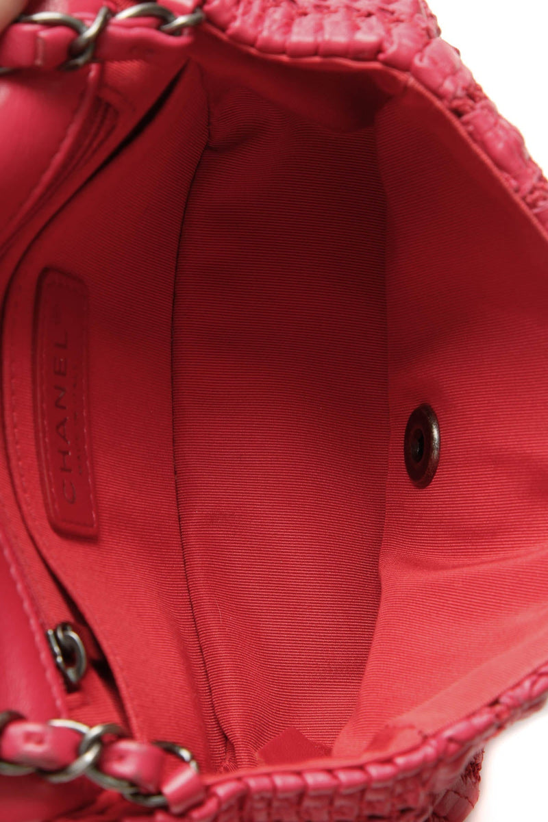 Crochet Small Flap Bag - Raspberry