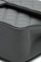 Classic Medium Double Flap Bag - Gray Caviar