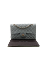 Classic Medium Double Flap Bag - Gray Caviar