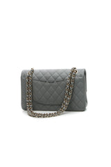 Classic Medium Double Flap Bag - Gray Caviar