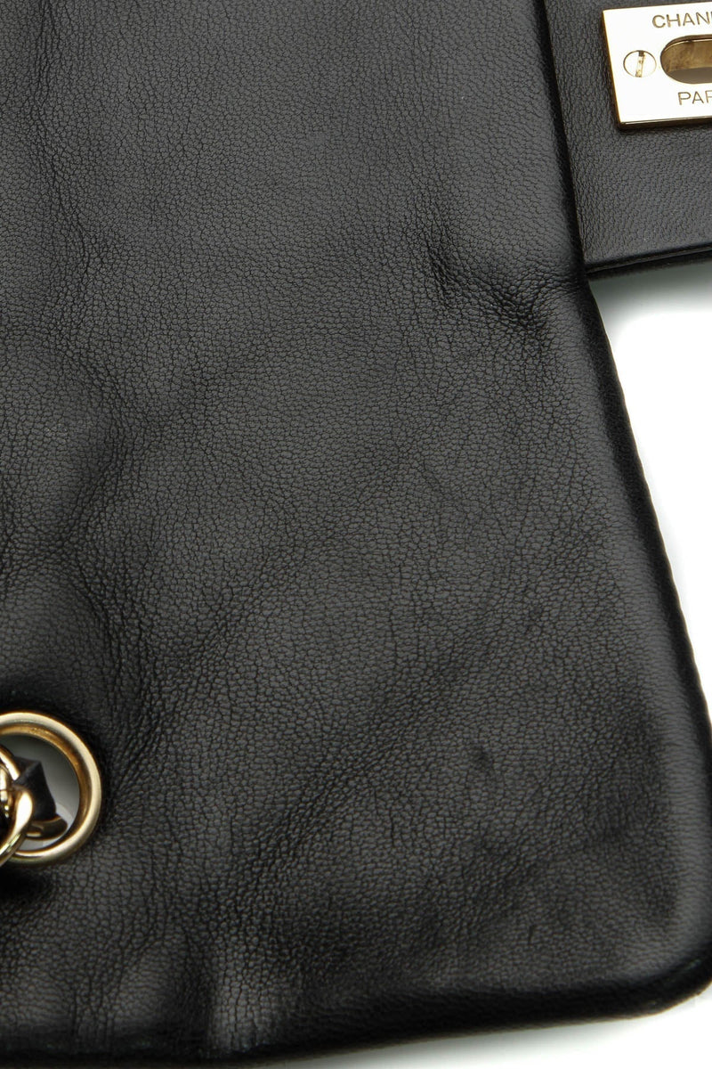 East/West Single Flap Bag - Black