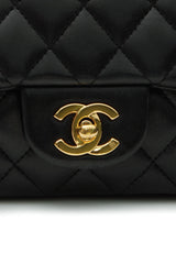 East/West Single Flap Bag - Black