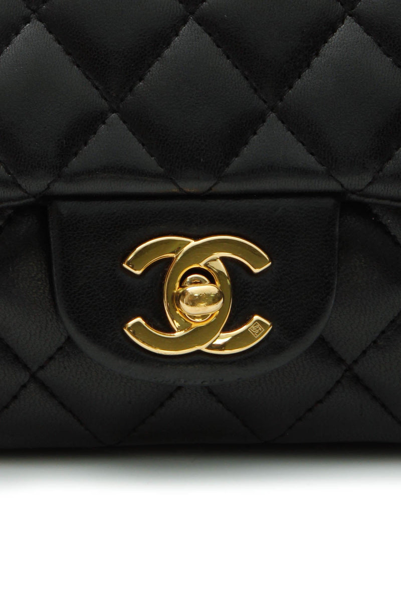 East/West Single Flap Bag - Black