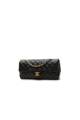 East/West Single Flap Bag - Black
