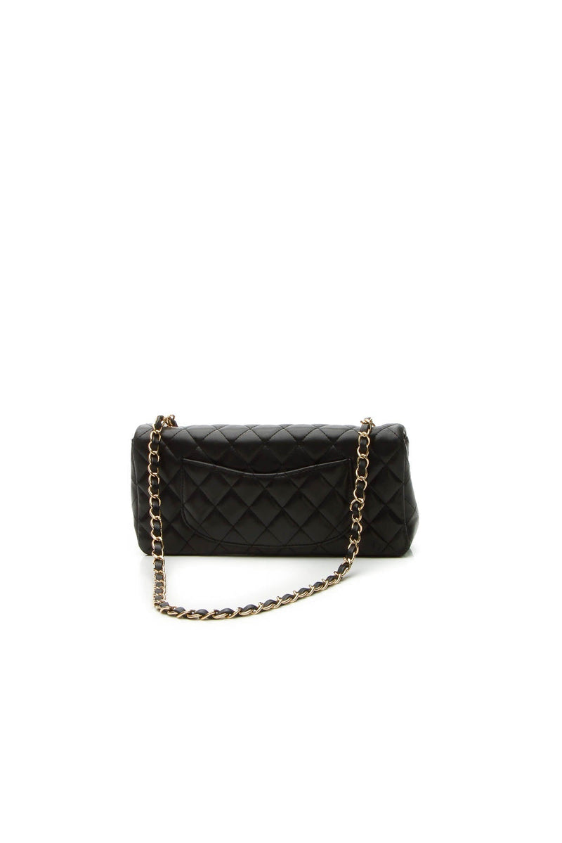 East/West Single Flap Bag - Black
