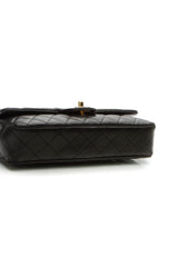 East/West Single Flap Bag - Black