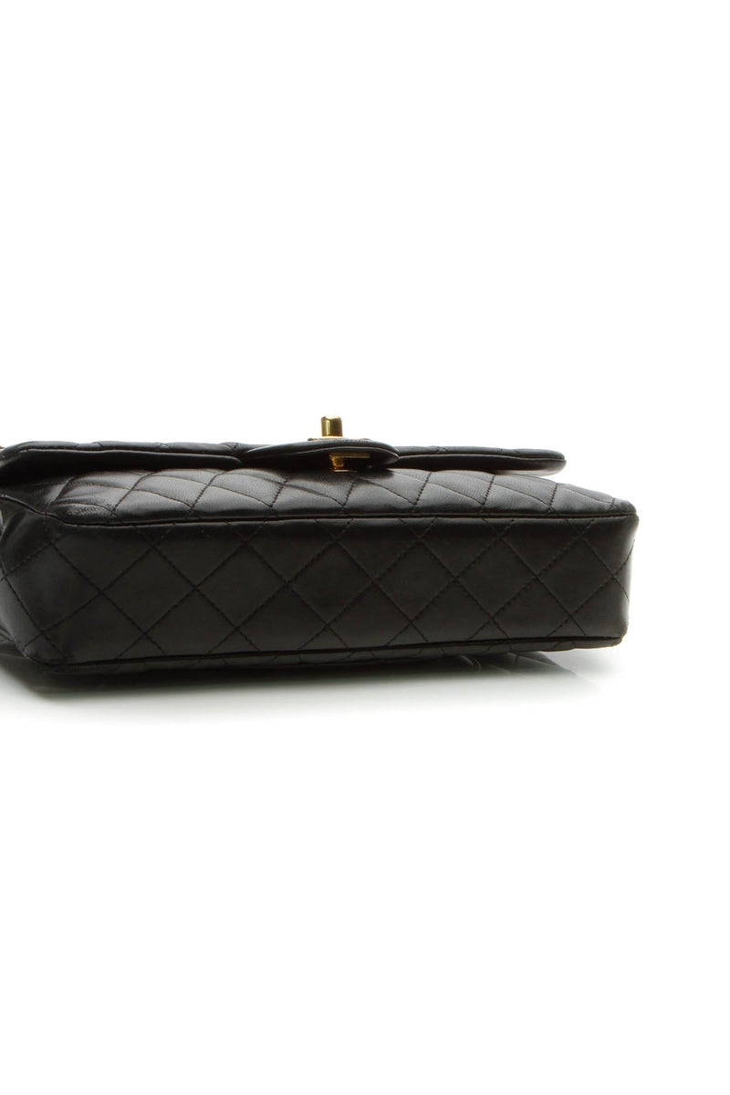East/West Single Flap Bag - Black