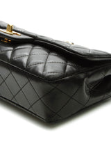 East/West Single Flap Bag - Black