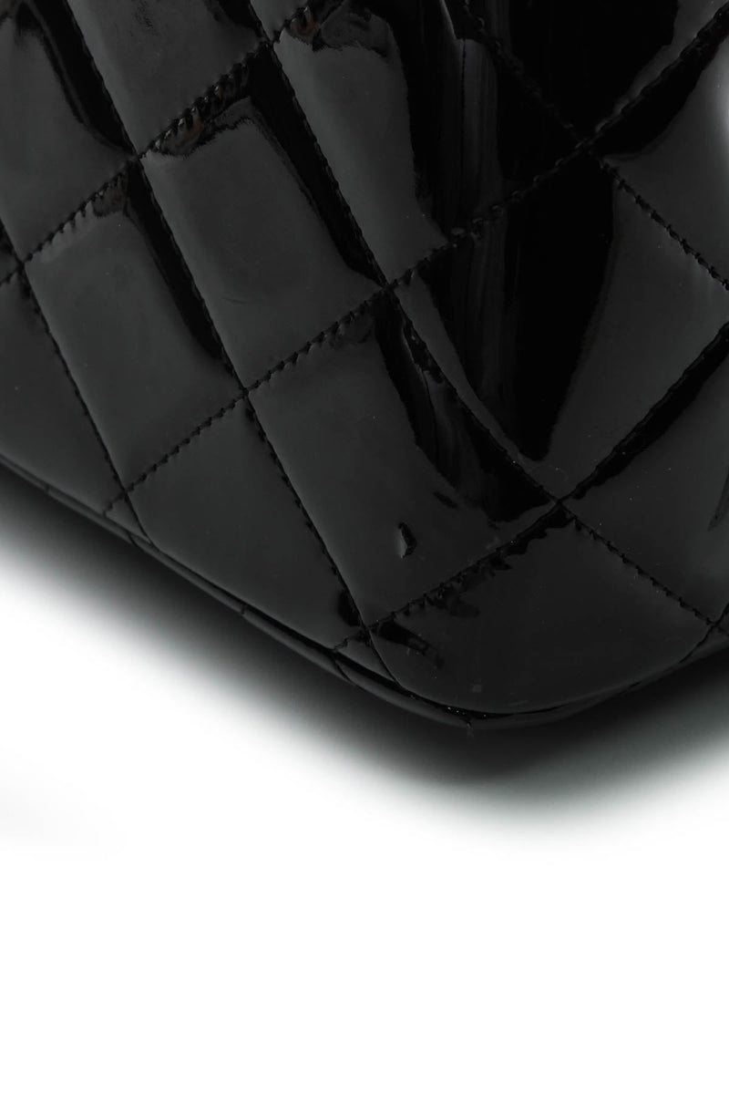 Classic Jumbo Double Flap Bag - Black Patent