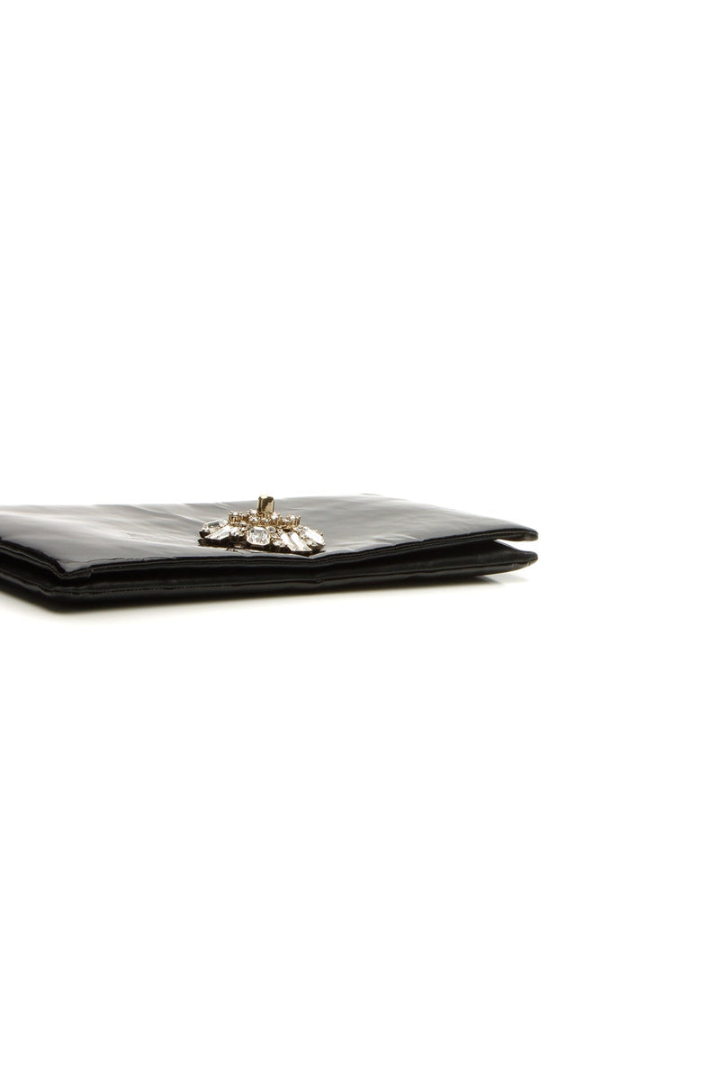 Crystal CC Clutch Bag - Black