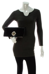 Crystal CC Clutch Bag - Black