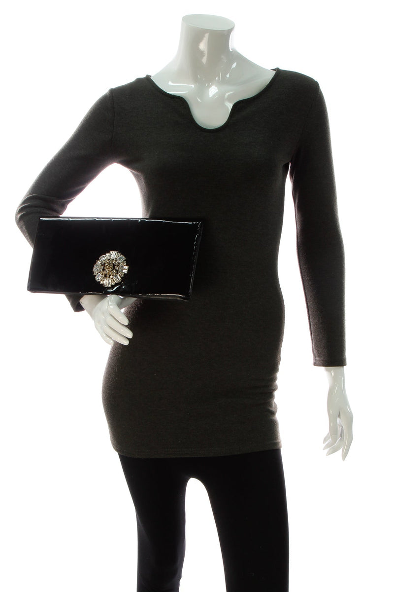 Crystal CC Clutch Bag - Black