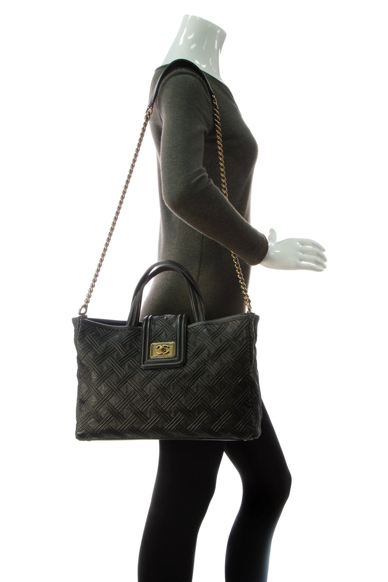 Boy Shopping Tote Bag - Black