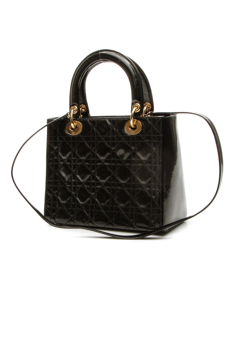 Vintage Medium Lady Dior Bag - Black
