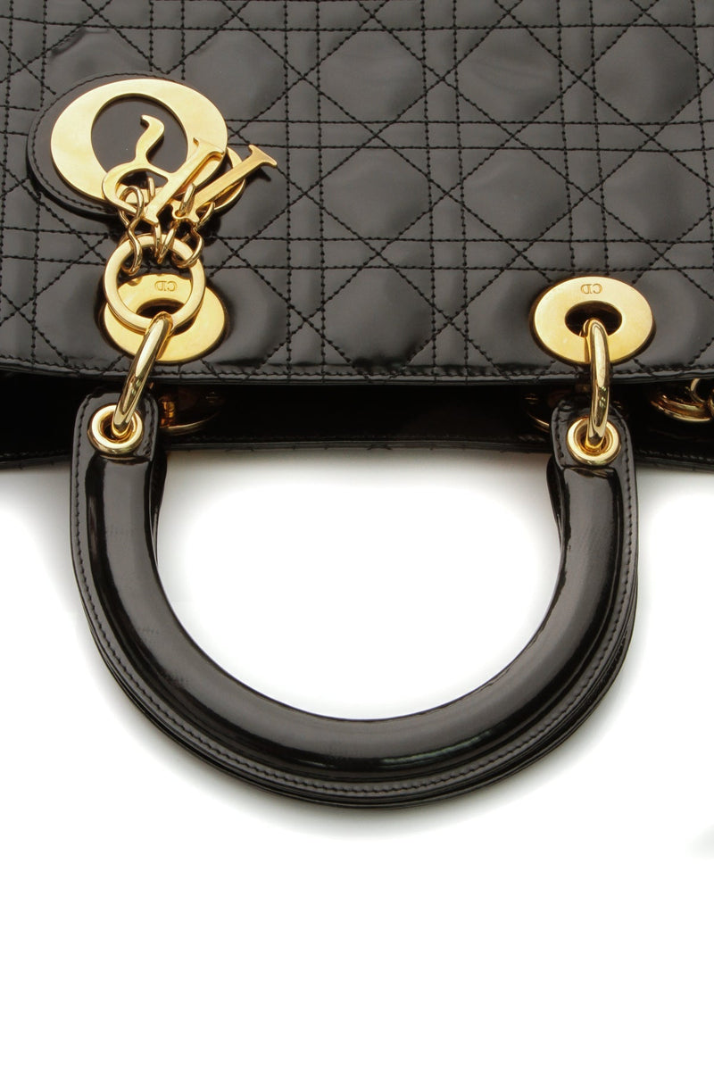 Vintage Medium Lady Dior Bag - Black