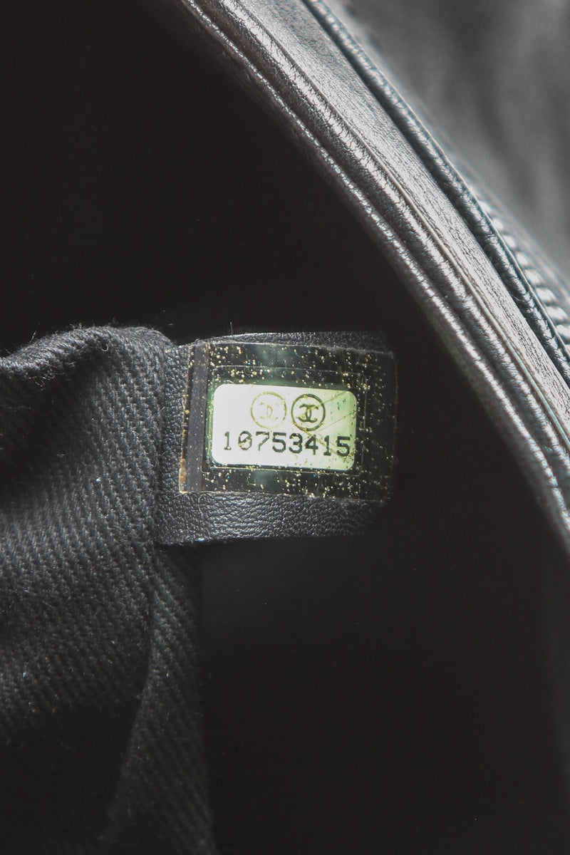 Diamond Stitch Large Messenger Bag - Black