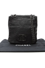 Diamond Stitch Large Messenger Bag - Black