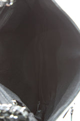 Diamond Stitch Large Messenger Bag - Black