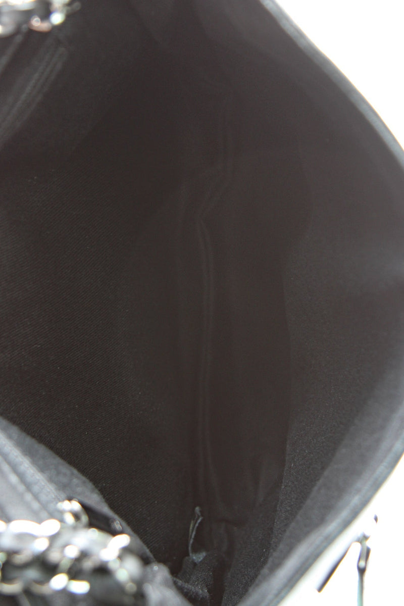 Diamond Stitch Large Messenger Bag - Black