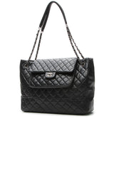 Paris-Edinburgh Flap Pocket Tote Bag - Black