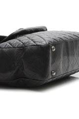 Paris-Edinburgh Flap Pocket Tote Bag - Black