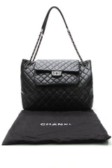 Paris-Edinburgh Flap Pocket Tote Bag - Black