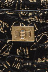 Paris-New York 2.55 Reissue Graffiti Print Pouch - Black/Gold
