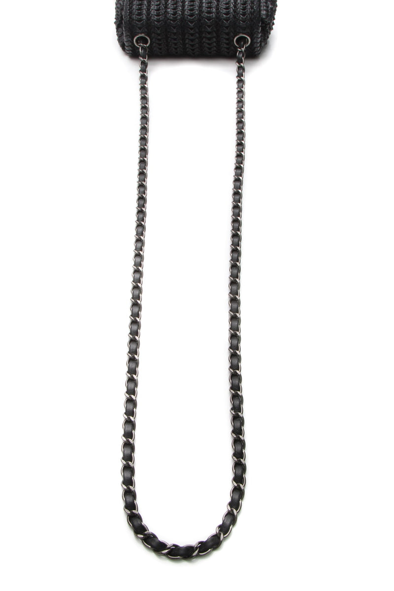 Crochet Small Flap Bag - Black