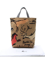 Embroidered Sauvage Tote Bag - Brown