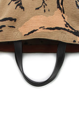 Embroidered Sauvage Tote Bag - Brown