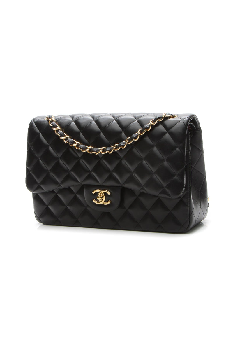 Classic Jumbo Double Flap Bag - Black