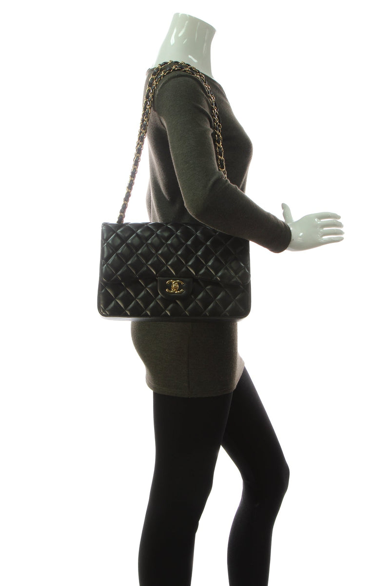 Classic Jumbo Double Flap Bag - Black